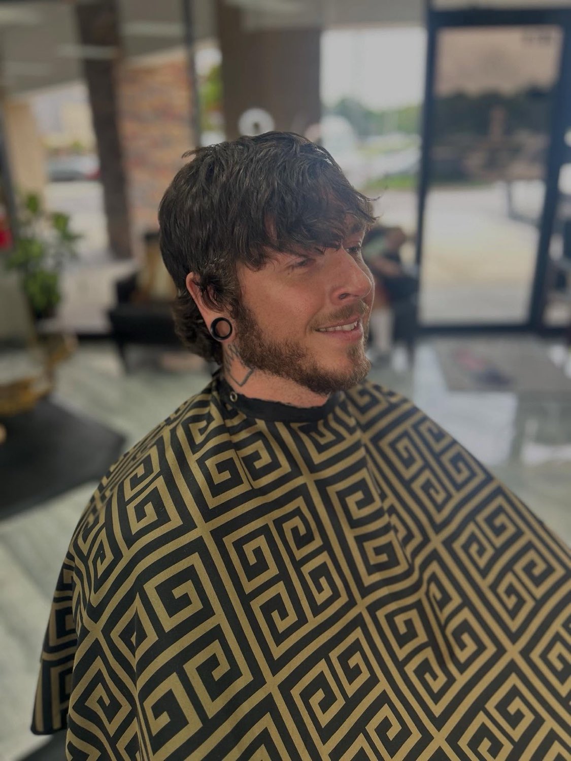 Client in the chair after a textured crop